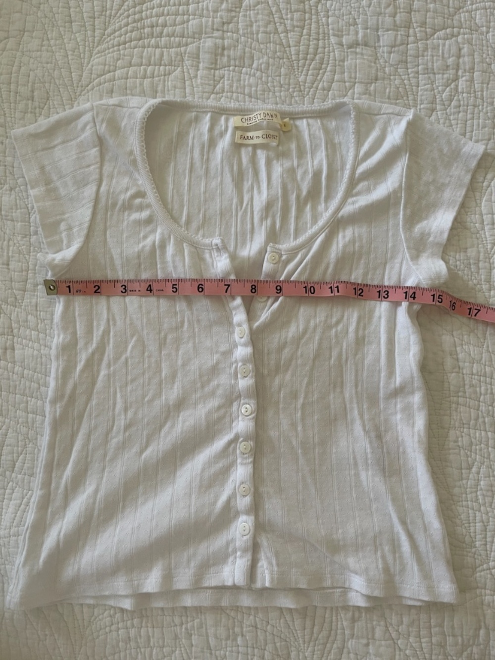Christy Dawn Bridget Tee in Ivory Size S - Picture 4 of 8